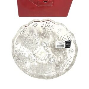 Mikasa Snowflake‎ Footed Bowl 6.25 Inch Crystal Glass Germany SA 960/210 Holiday